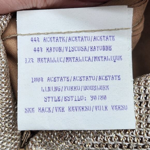 NWT En Francais by Huey Waltzer Formal Metallic Cocktail Maxi Women's Dress 4P - Picture 3 of 14